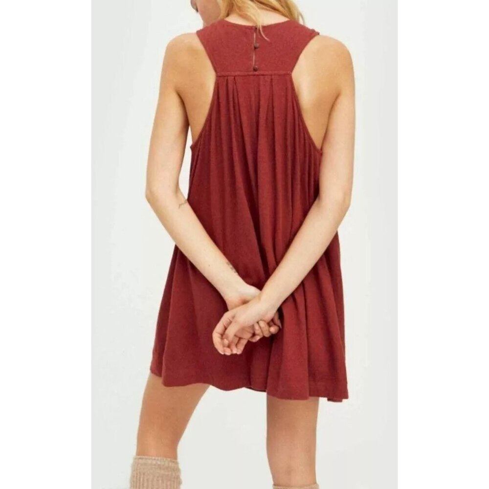 Free People FP BEACH Beat The Heat Tunic Dress Womens Red Cowboy Natural Medium - Picture 2 of 15